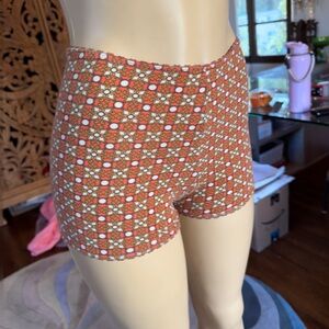 NWOT Orange and White Patterned Pajama Stretch Shorts size S